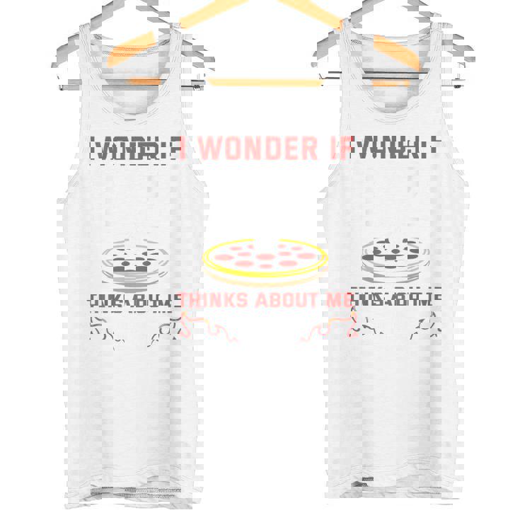 バックプリント ピザも私のことを考えているのかな タンクトップ