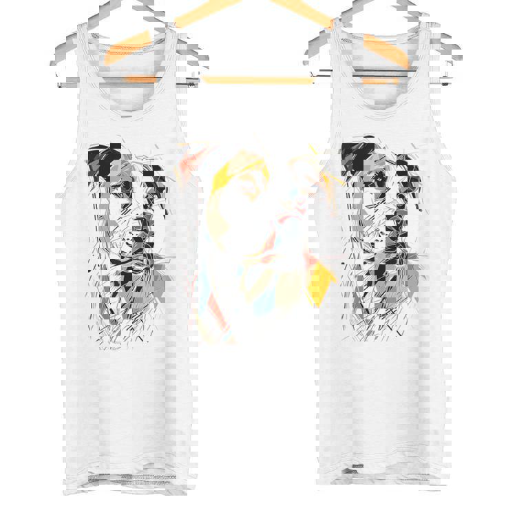 ピットブル 抽象 ペット お絵かき イラスト 動物 ピットブル タンクトップ