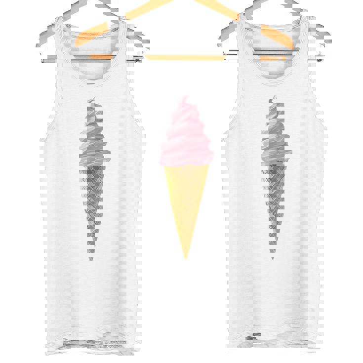 ピンク ソフトサーブ ストロベリー アイスクリーム コーン タンクトップ