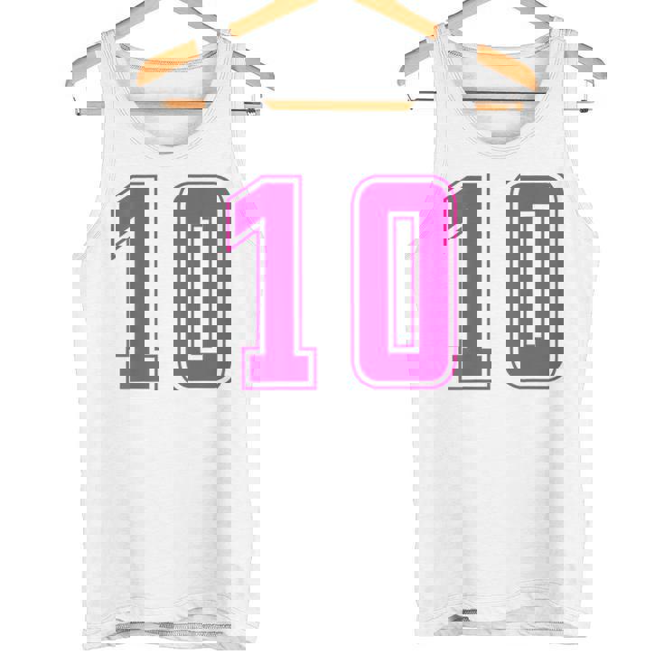 ピンク色背番号 10 チーム短大スポーツピンク色背番号付きユニフォーム タンクトップ