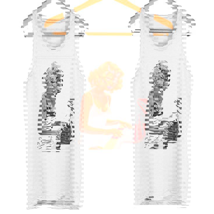 ピンナップガール ピアノ ピアニスト ヴィンテージ 長袖tシャツ タンクトップ