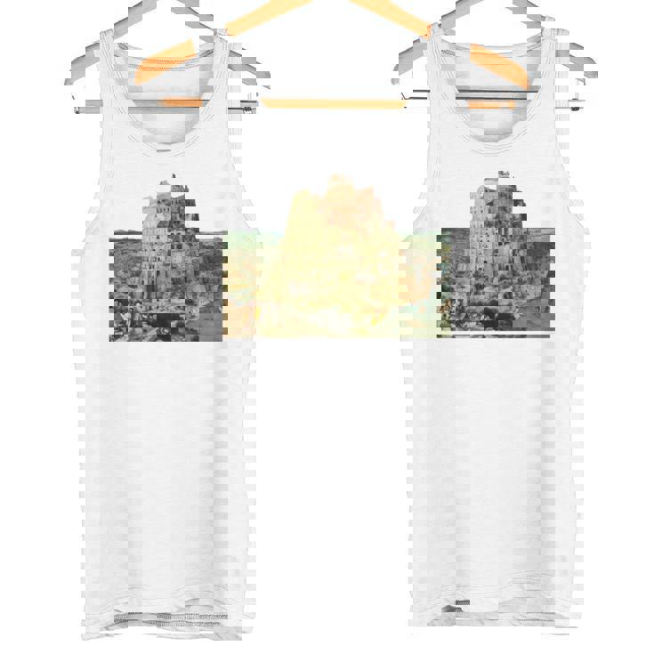 ピーテル・ブリューゲルによるバベルの塔 1563 長袖tシャツ タンクトップ