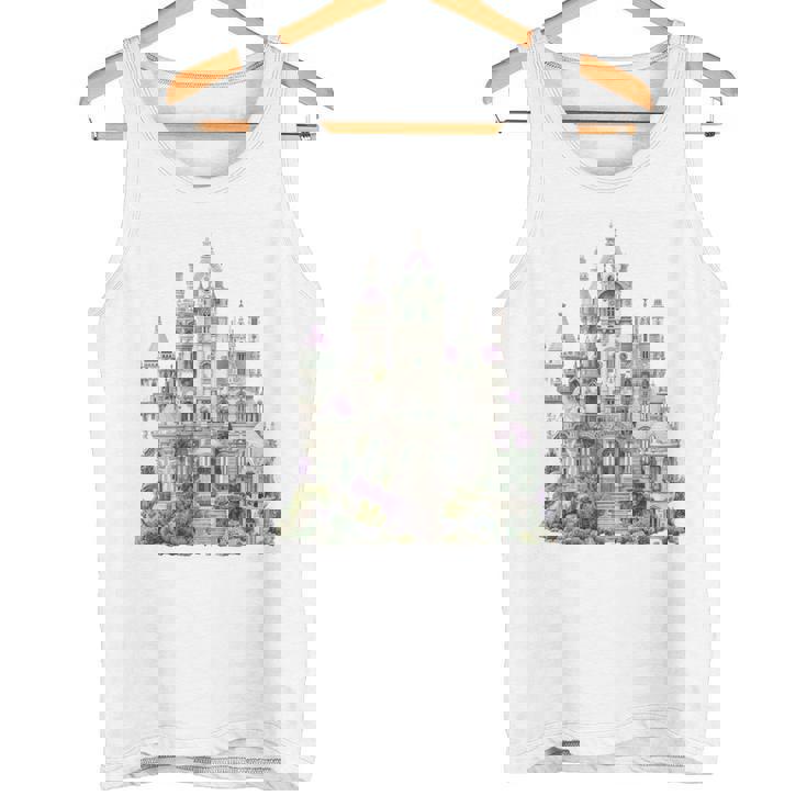 ファンタジーゴシックヴィクトリア朝の城 長袖tシャツ タンクトップ