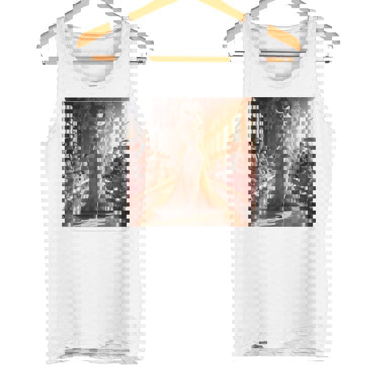 ファンタジー表彰台 美しい猫 長袖tシャツ タンクトップ