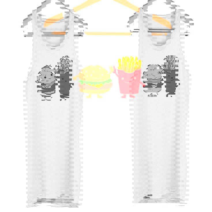 フライドポテト ハンバーガー チーズバーガー 友達 ファストフード フライドポテト タンクトップ