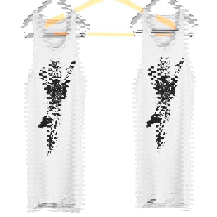 フライングvギターで遊ぶ猫 タンクトップ