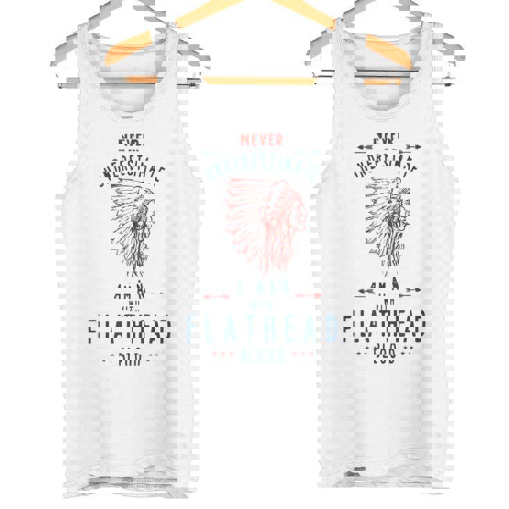 フラットヘッド ネイティブアメリカン インディアンマン Never Underestimate タンクトップ