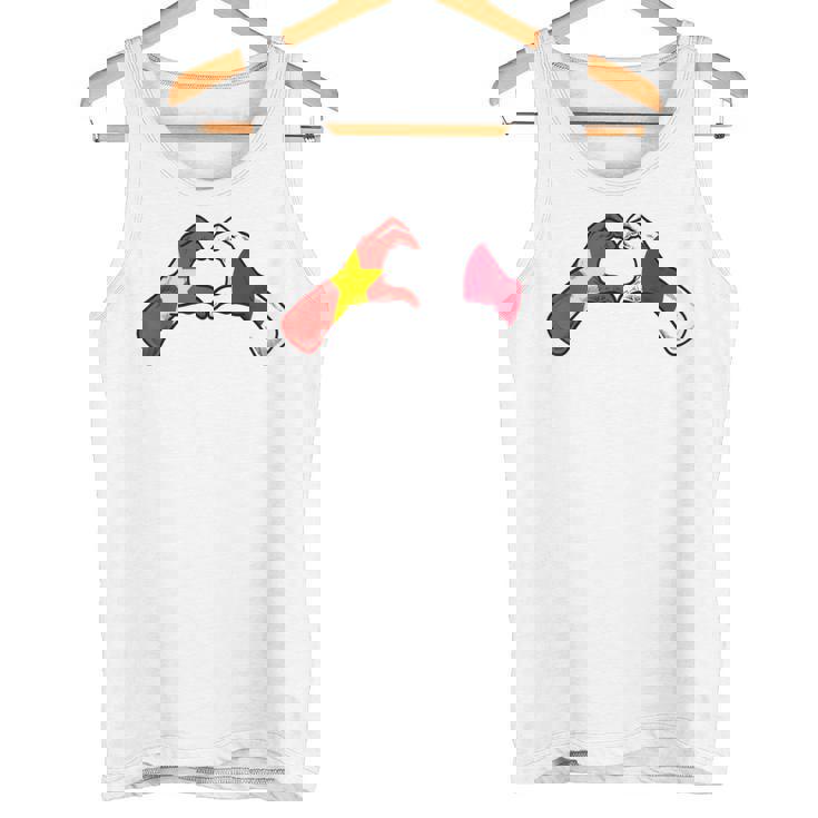 ベトナム日本国旗 ベトナムの日本のハート タンクトップ