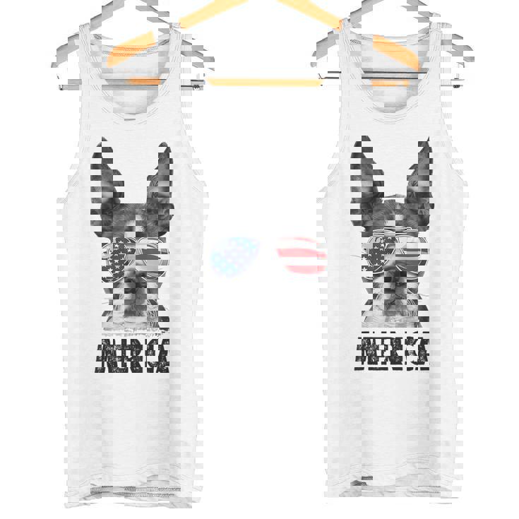 ボストン・テリア 7月4日 メリカ メンズ レディース アメリカ国旗 タンクトップ