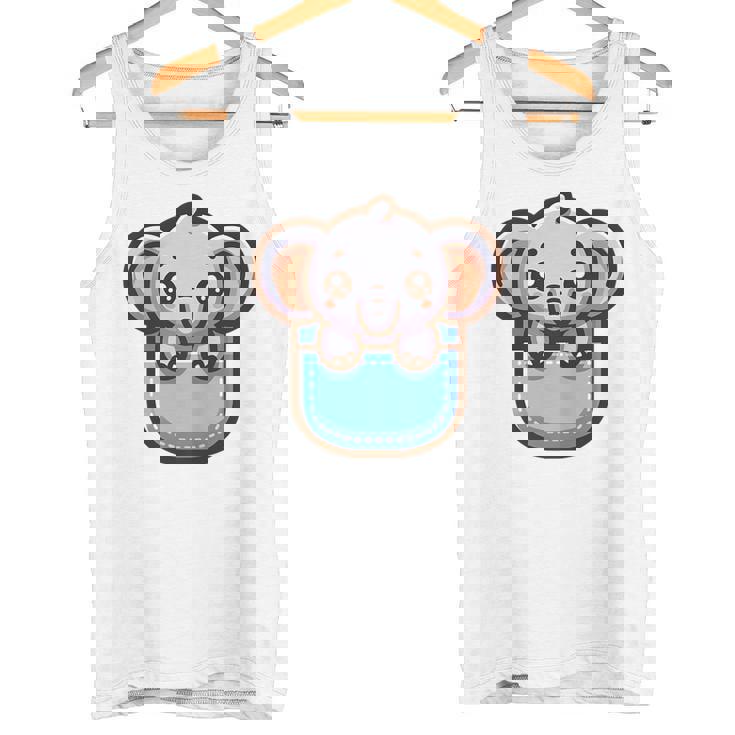 ポケットに入ったかわいい象 タンクトップ