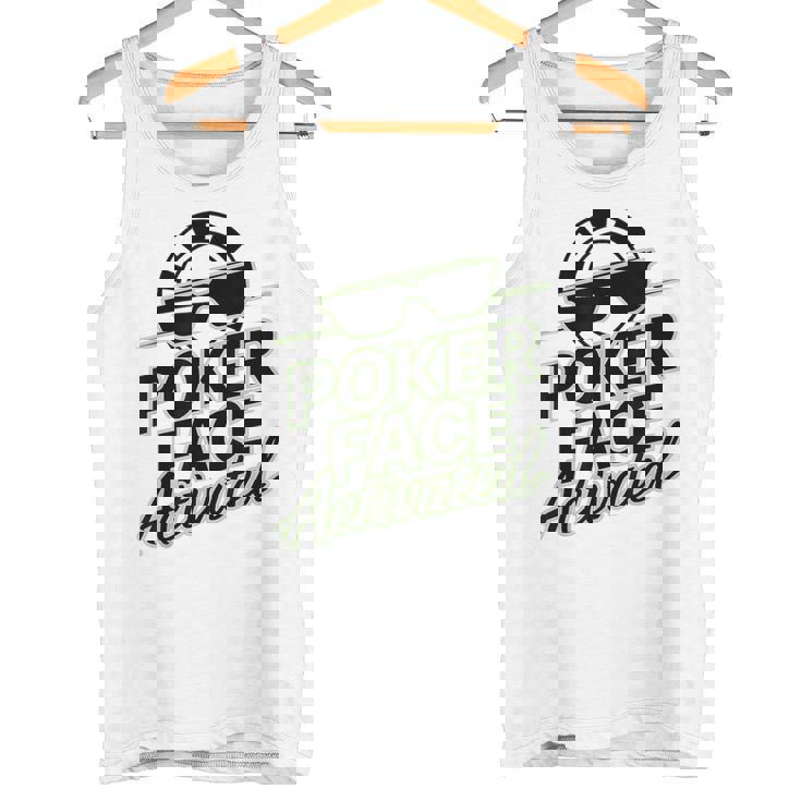 ポーカーフェイス活性化テキサスホールデムポーカーカード愛好家。 タンクトップ