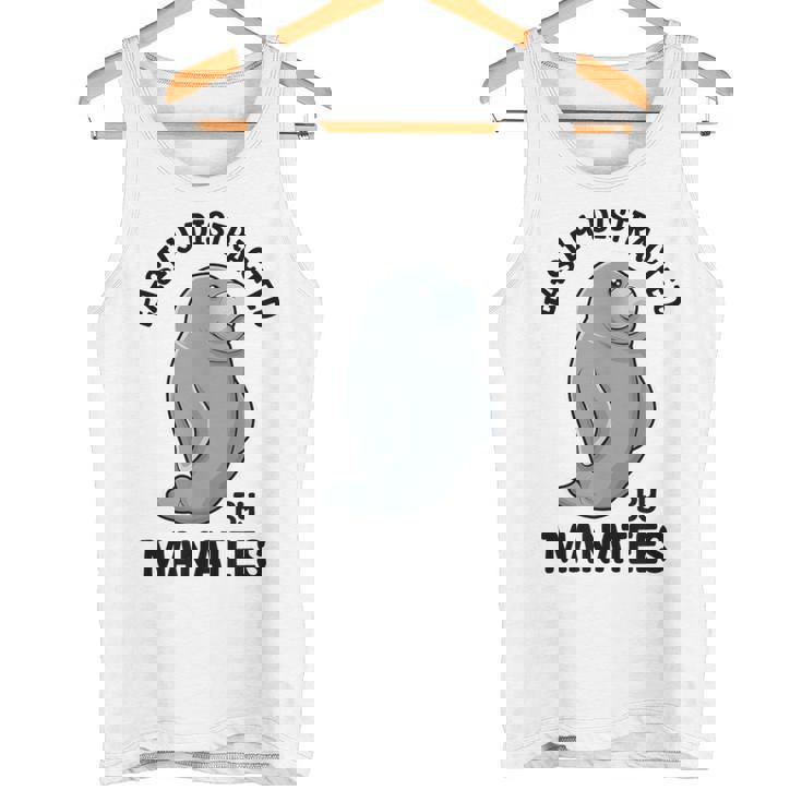 マナティーに気を取られる かわいい 海の動物 マナティー タンクトップ