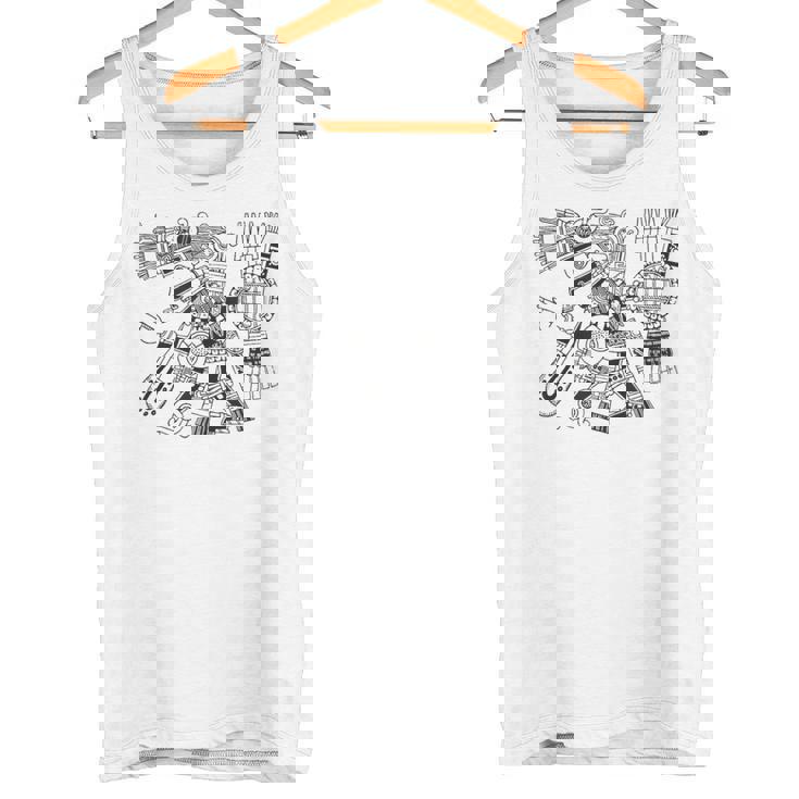 マヤの守護神テスカトリポカの戦士アステカインディアンメキシコ タンクトップ