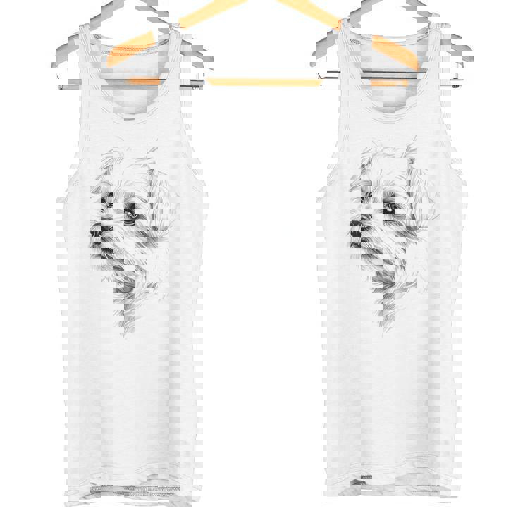 マルチーズ 犬 グラフィック ペット アートワーク マルチーズ タンクトップ