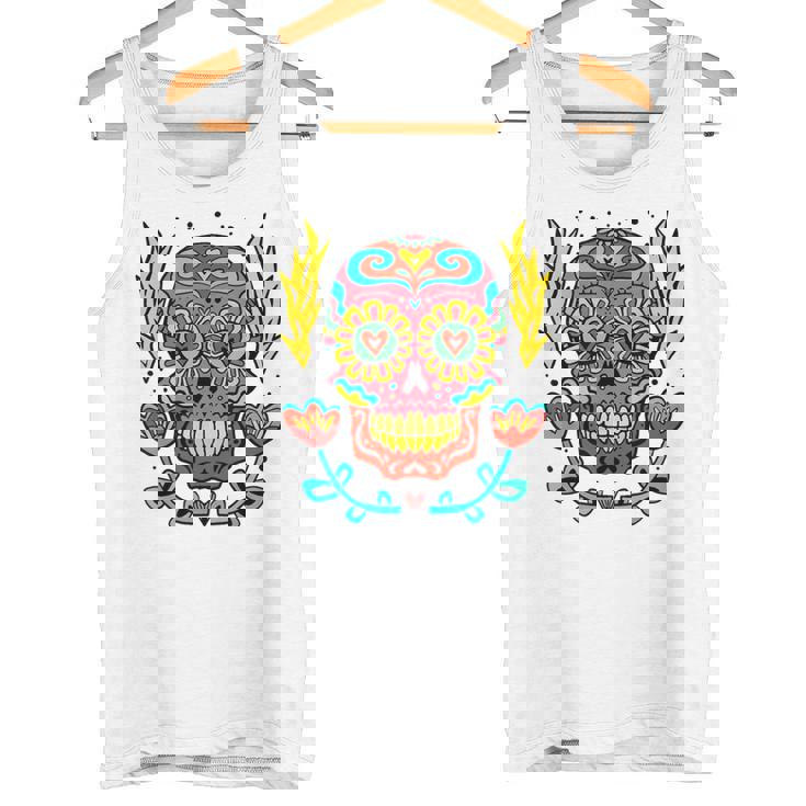 メキシカンホリデー カーニバル マスク カラフル スカル タンクトップ