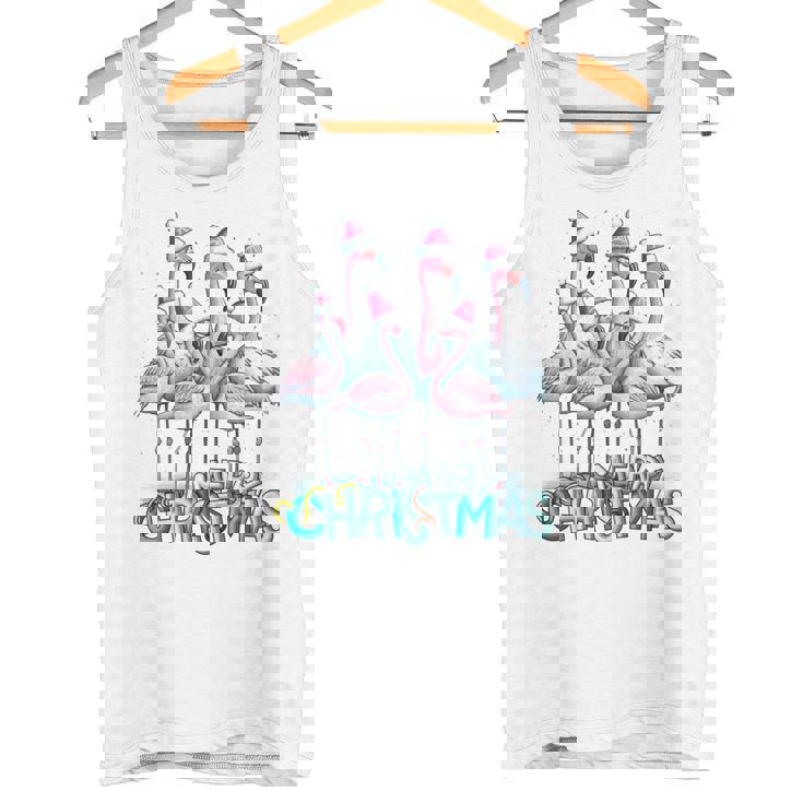 メリークリスマス フラミンゴスクワッド トロピカルスタイル 長袖tシャツ タンクトップ