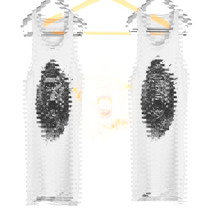 モンキー ゴリラ シルバーバック アニマル スプラッシュ グラフィティ アート タンクトップ