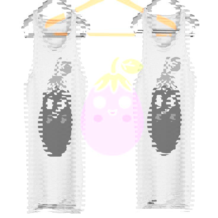 ユーモアフードナスのシンプルなナス 長袖tシャツ タンクトップ