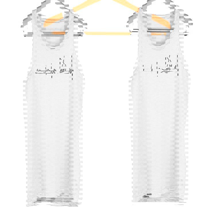 ヨットのハートビートグラフィック タンクトップ