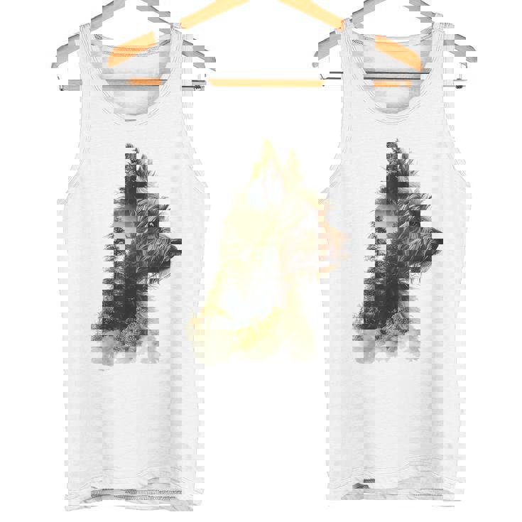 ヨークシャーテリア 犬 モチーフ ペット アートワーク ヨークシャーテリア タンクトップ