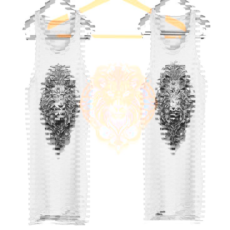 ライオン 動物 彫刻 動物園 抽象芸術 絵画 ライオン タンクトップ