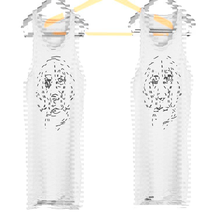 ラインアートお父さんママ犬-ビーグル タンクトップ