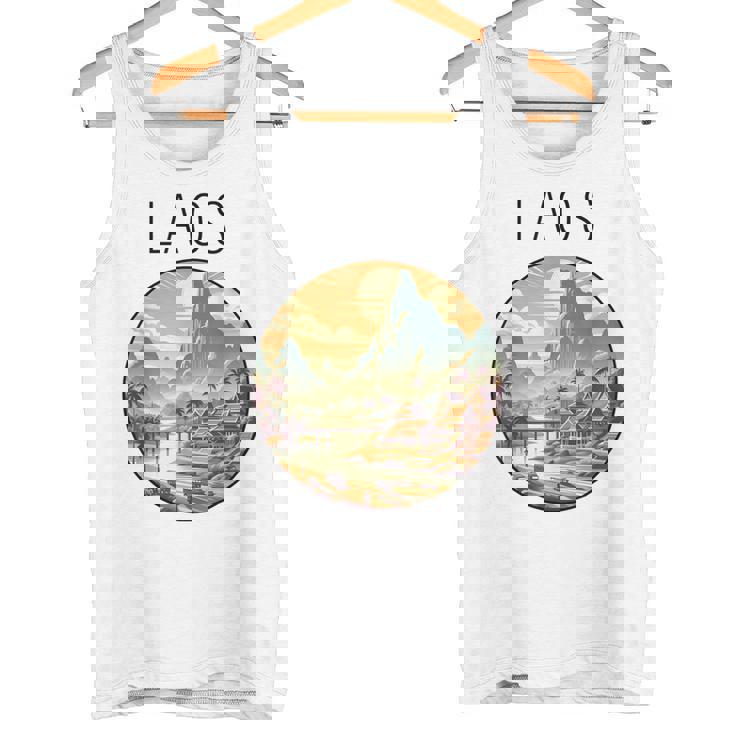 ラオスの風景 アールデコ タンクトップ