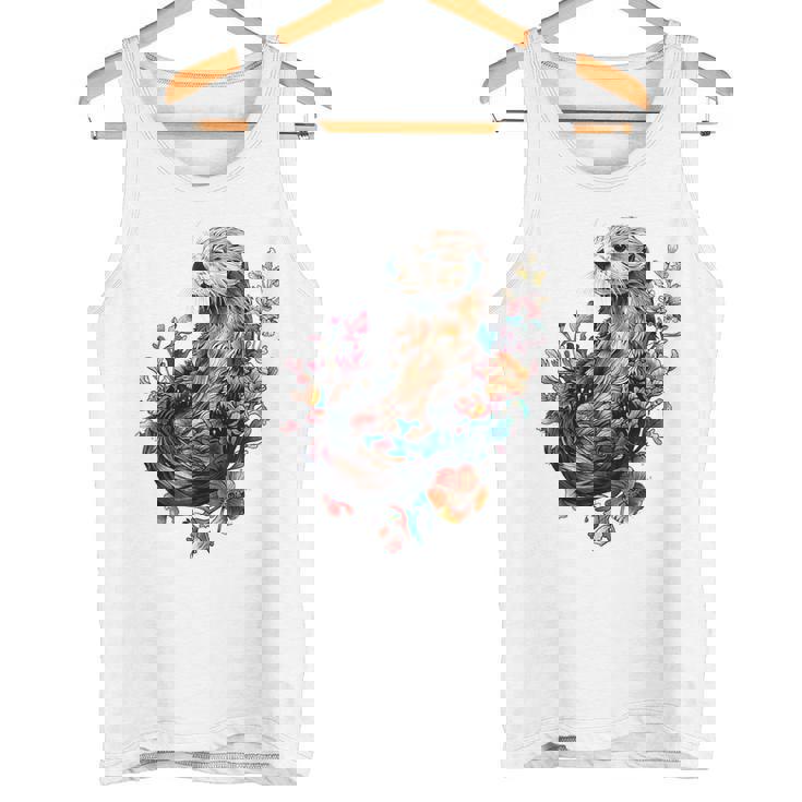 ラッコ フローラルアクセント タンクトップ