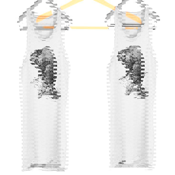 リアルなビーバースケッチ タンクトップ