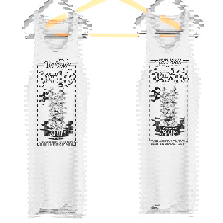 レトロ ケアンテリア コーヒー 面白い 犬 ママ コーヒー愛好家 タンクトップ