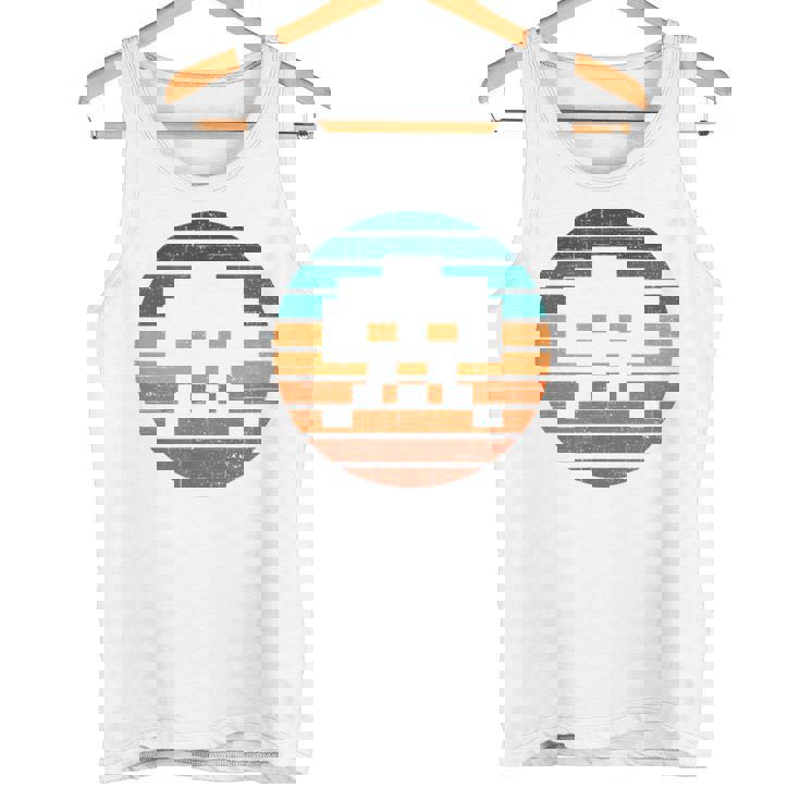 レトロ ヴィンテージ 80年代アーケード ゲーム インベーダー シンセウェイブ サンセット タンクトップ