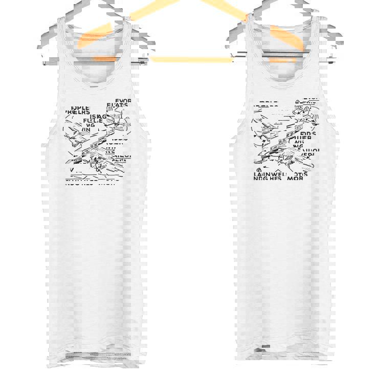 レトロな飛行機の図-ヴィンテージ旅客機の飛行履歴 タンクトップ