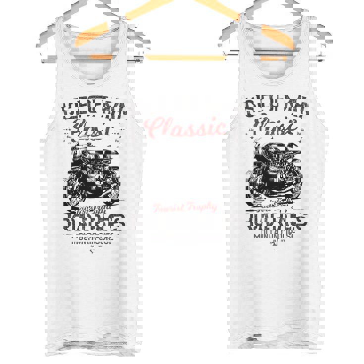 レトロマン島ttレースヴィンテージバイクレース 長袖tシャツ タンクトップ