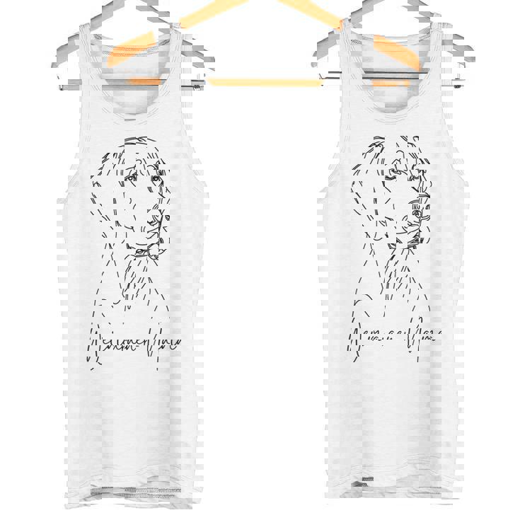 ワイマラナー ママ ワイマラナー ママ かわいい ラインアート 犬 アーティスティック タンクトップ