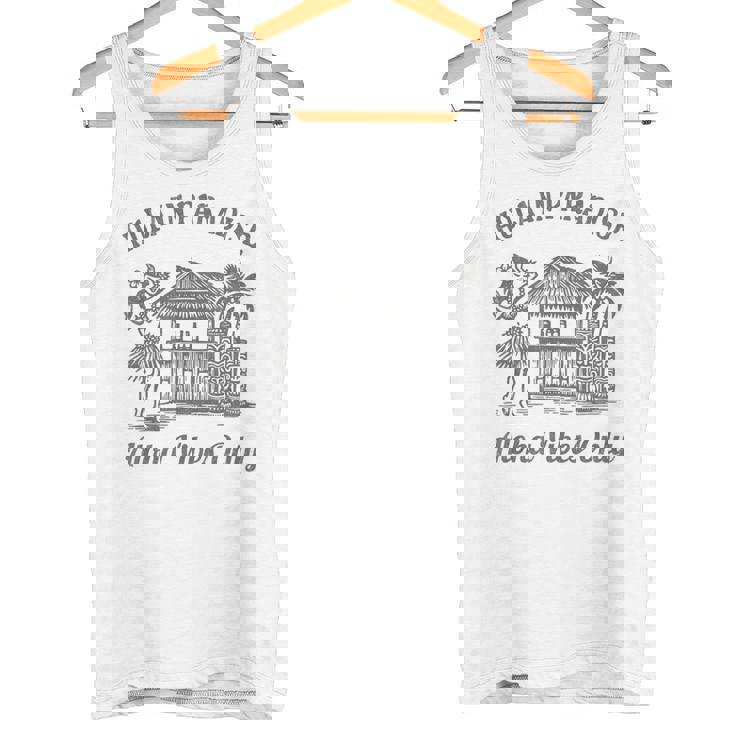 ヴィンテージ ハワイアン フラティキ トロピカル アロハ バイブ レトロ アイランド タンクトップ