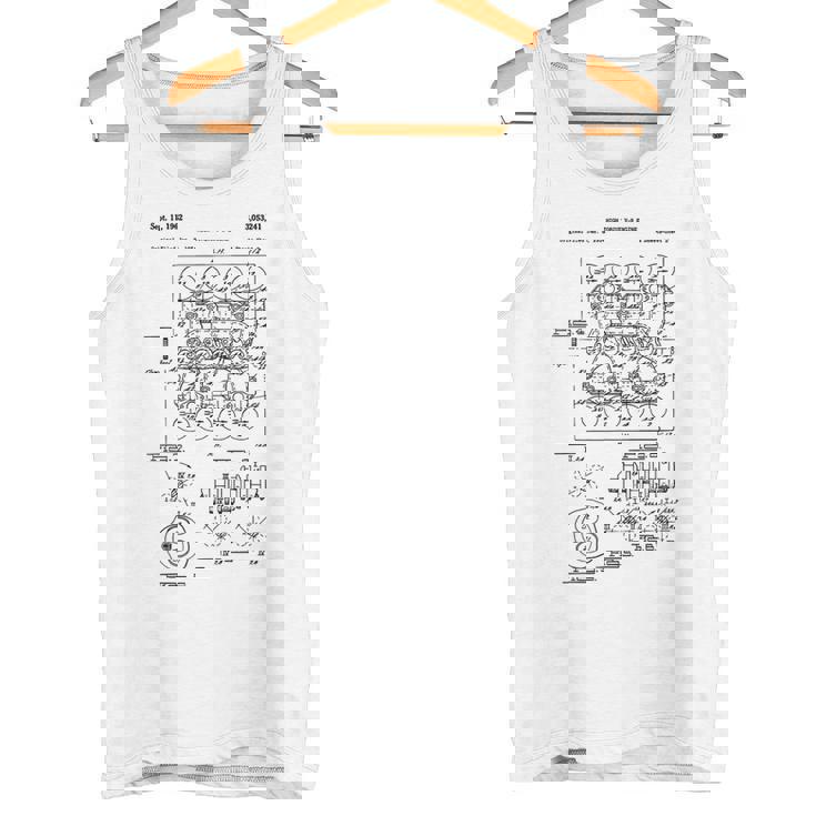 ヴィンテージエンジンブロックの青写真図–メンズカーグラフィック タンクトップ