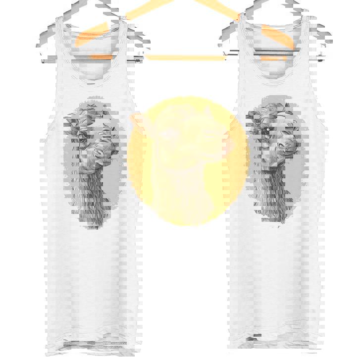 ヴィンテージラクダのイラスト 長袖tシャツ タンクトップ