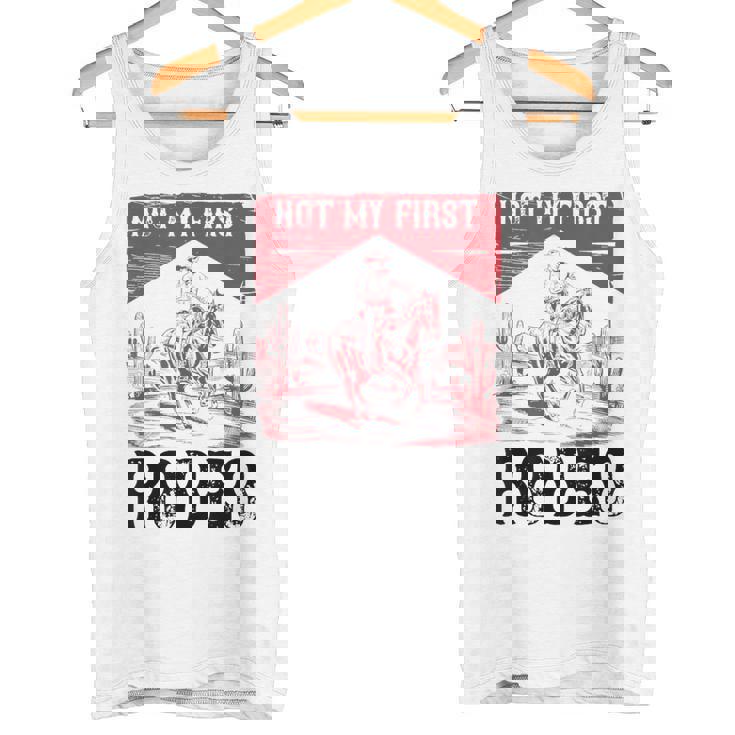 ヴィンテージ・ノット・マイ・ファースト・ロデオ、ファニー・ライディング・カウボーイ・ロデオ タンクトップ