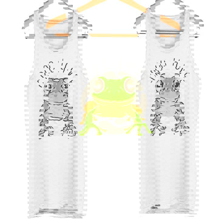 両生類の友達 恋人デザイン グリーンフロッグ タンクトップ