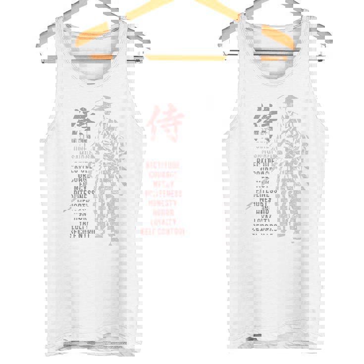 侍、日本の戦士の美徳-バックプリント タンクトップ