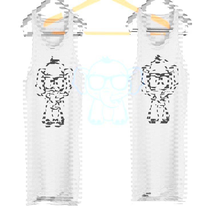 動物かわいいシンプルなサングラスをかけた小さな象の赤ちゃん タンクトップ