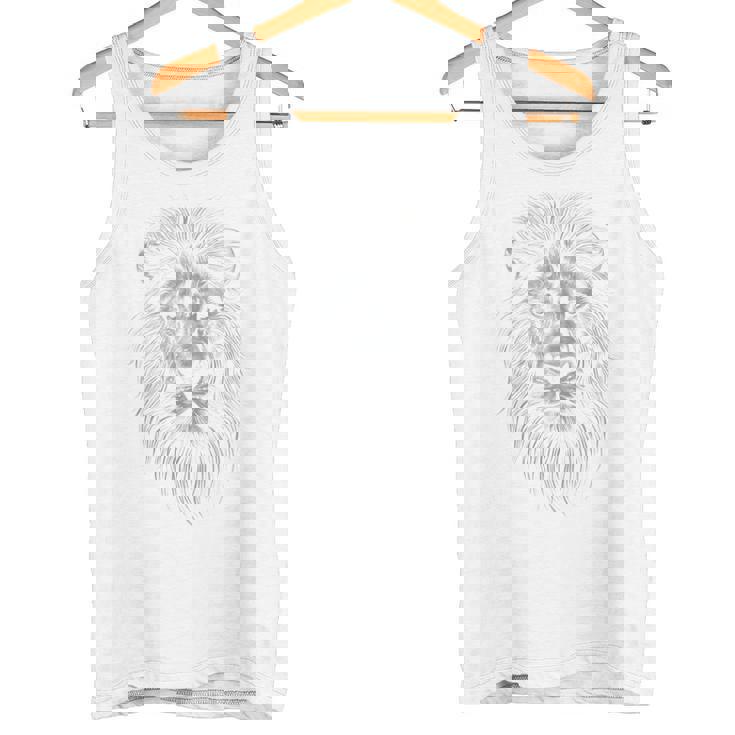 動物愛好家のための雄大なライオンポートレートグラフィックデザイン。 長袖tシャツ タンクトップ