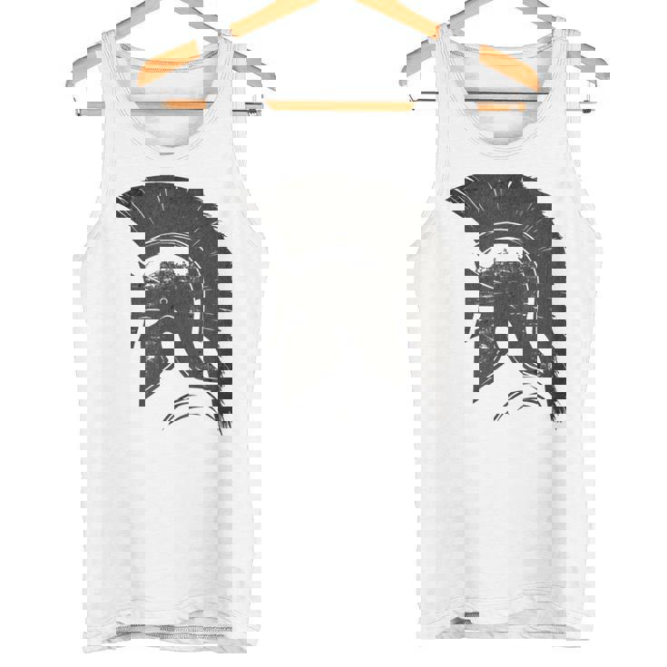 古代戦士ギリシャローマスパルタ兵士ヘルメットグラフィック タンクトップ