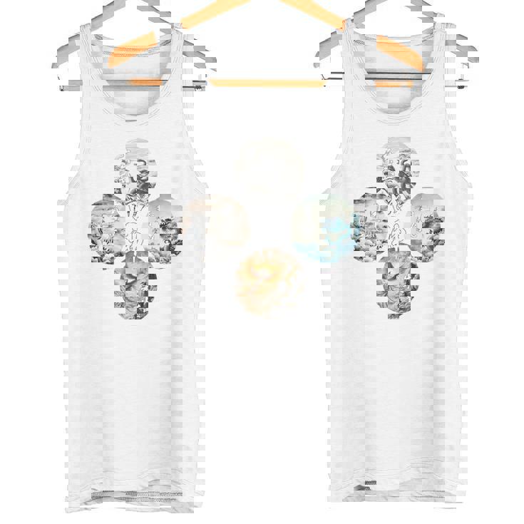 四神 青龍 白虎 朱雀 玄武 四象 東西南北 バックプリント タンクトップ