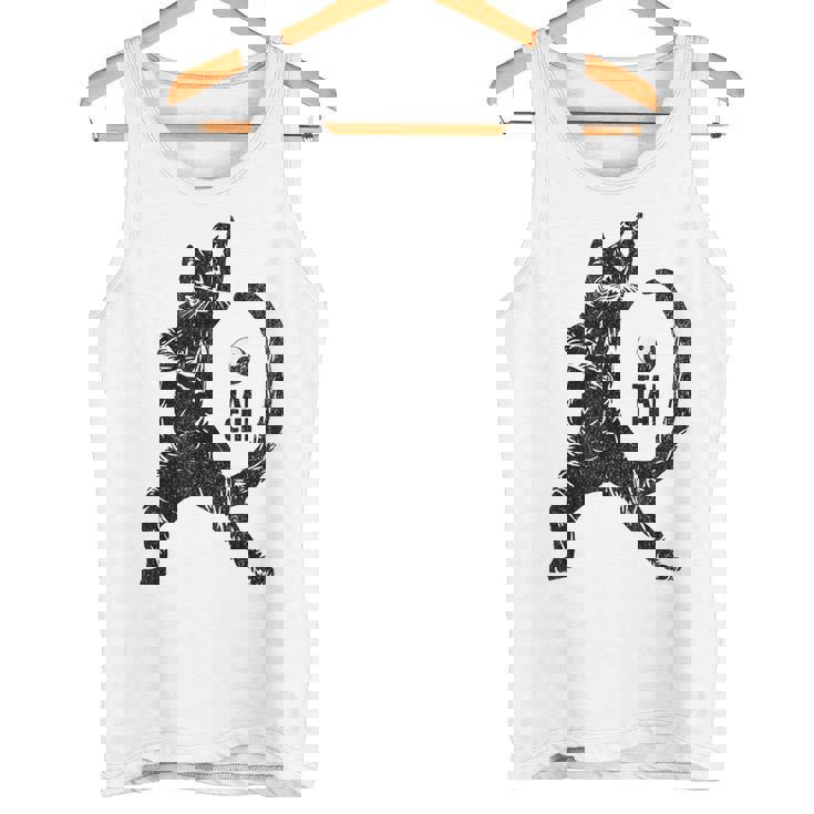 太極拳の練習をしている陽気な猫 陰陽 タンクトップ