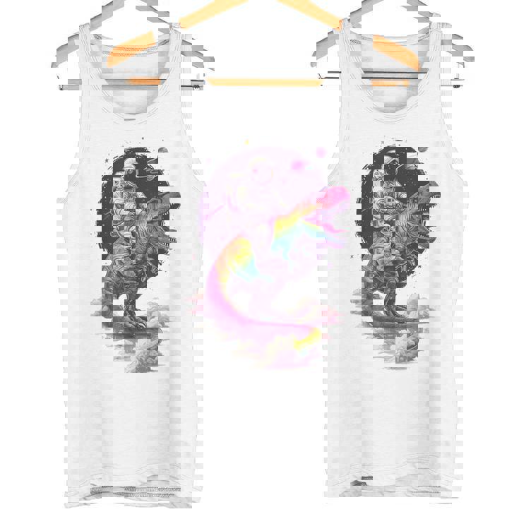 宇宙飛行士tレックス 恐竜 宇宙人 宇宙人 惑星 銀河 タンクトップ