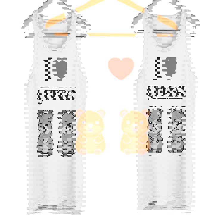 小さな赤ちゃんクオッカのユーモア動物は大好きです私はクオッカが大好きです タンクトップ