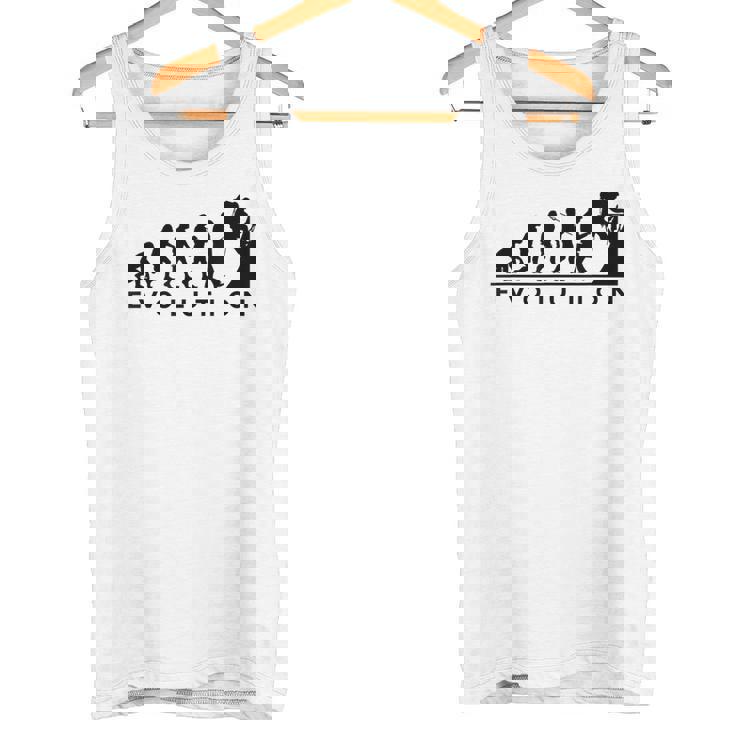 山愛好家 山登り好きにお勧めの面白い進化論 登山家のオシャレなイラスト タンクトップ