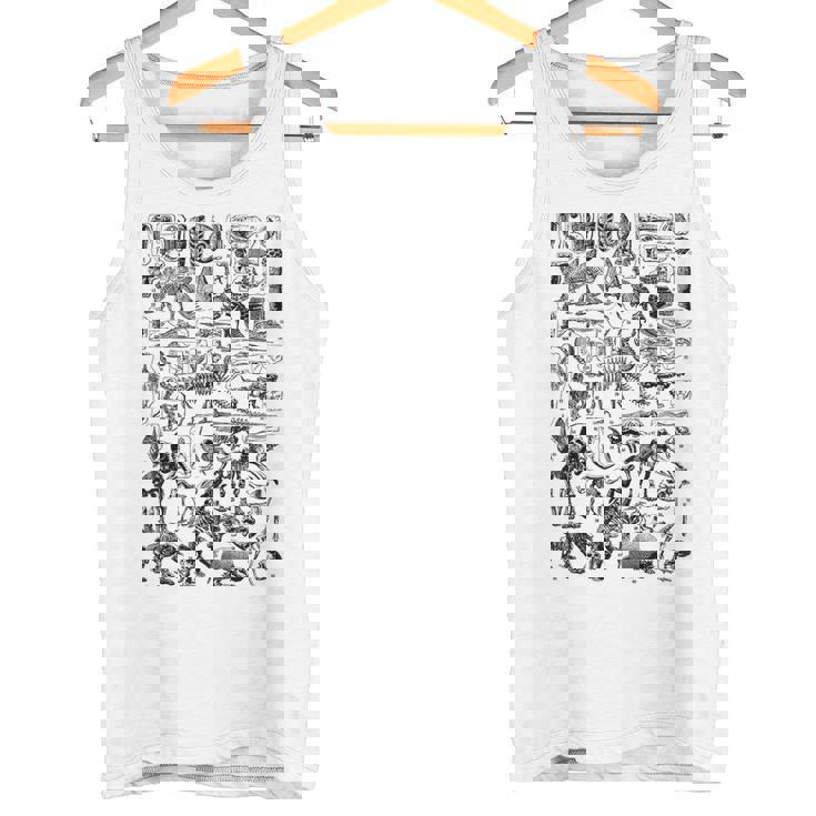 恐竜の化石 T-Rex 古生物学 ヴィンテージ 考古学 ギフト タンクトップ