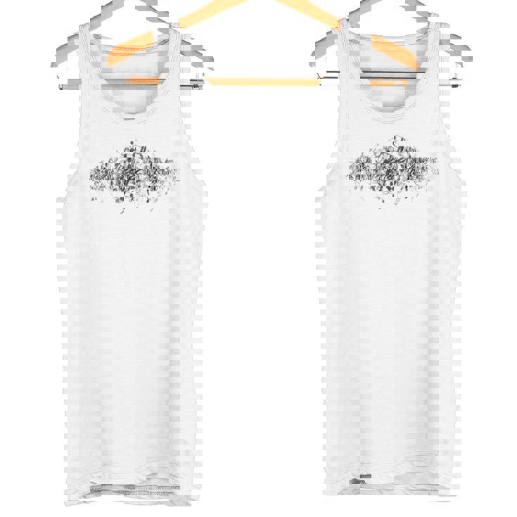 愉快なぐらついたピアノ音符 – ピアニスト&ミュージシャンのグラフィック タンクトップ